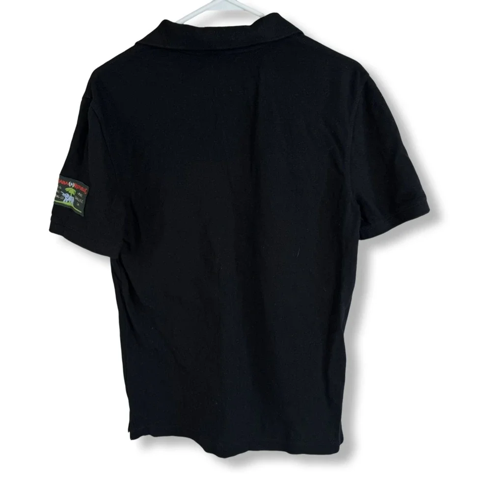 Banana Republic Men's Black Short Sleeve Pullover Shirt Size S Travel Pat M 34